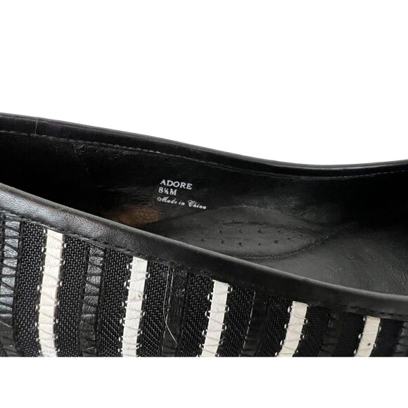 Donald J. Pliner Flats Women's Size 8.5 Pointed Adore Black & White Stripes - Picture 9 of 11